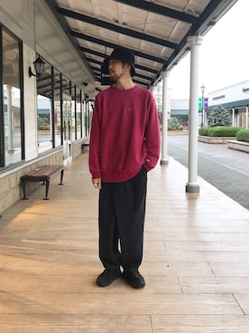 「HOKA（ホカ）のHOKA ONE ONE/ホカ オネ オネ　TOR ULTRA LOW WP/トールウルトラローウォータープルーフ（スニーカー）」を使った、Uhey.kさん（メンズ・185cm）の春コーディネート