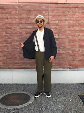 「BIG MAC（ビッグマック）のアイテム（テーラードジャケット）」を使った、Uhey.kさん（メンズ・185cm）の夏コーディネート