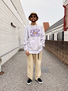 「アイテム（パンツ）」を使った、Uhey.kさん（メンズ・185cm）の秋コーディネート