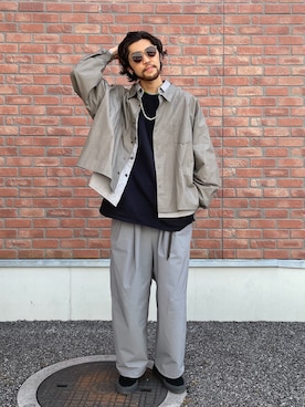 「WhoWhat（フーワット）のアイテム（トップス）」を使った、Uhey.kさん（メンズ・185cm）の春コーディネート