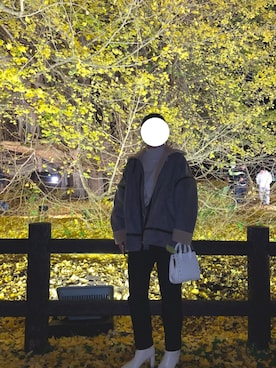 「LOWRYS FARM（ローリーズファーム）のストレッチヒールブーツ　851418（ブーツ）」を使った、小さん（レディース・155cm）の秋コーディネート