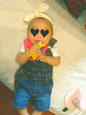 「babygap」｜「アイテム（サロペット/オーバーオール）」を使った、Himaさん（キッズ・70cm）の秋コーディネート