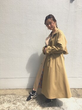 トレンチコートを使った ワンピース スニーカー のコーディネート一覧 身長 161cm 170cm Wear