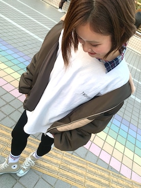 「LIVE」｜「アイテム（ブルゾン）」を使った、yunaさん（レディース・162cm）の冬コーディネート