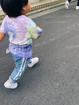 「BREEZE（ブリーズ）のアイテム（Tシャツ/カットソー、ブルー系）」を使った、たんまるさん（キッズ・80cm）の夏コーディネート