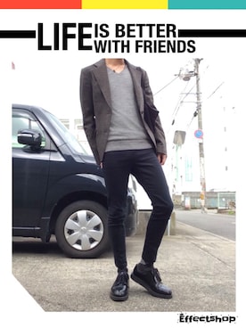 Gu クロップドレギンスパンツを使ったメンズ人気ファッションコーディネート Wear