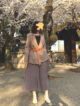 「NATURAL BEAUTY BASIC（ナチュラルビューティーベーシック）のアイテム（テーラードジャケット）」を使った、Payashiさん（レディース・159cm・20代）の春コーディネート