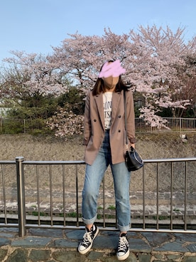 「NATURAL BEAUTY BASIC（ナチュラルビューティーベーシック）のアイテム（テーラードジャケット）」を使った、Payashiさん（レディース・159cm・20代）の春コーディネート