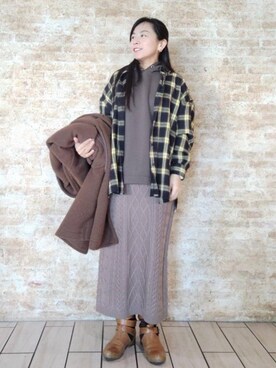 「いつもありがとうございます」｜「アイテム（チェスターコート）」を使った、coenなるせさん（レディース・157cm）の冬コーディネート