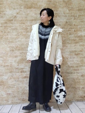 「いつもありがとうございます」｜「アイテム（マウンテンパーカー）」を使った、coenなるせさん（レディース・157cm）の冬コーディネート