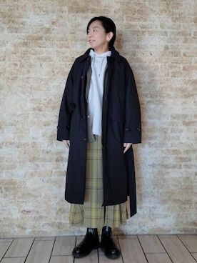 「いつもありがとうございます」｜「アイテム（ステンカラーコート）」を使った、coenなるせさん（レディース・157cm）の冬コーディネート