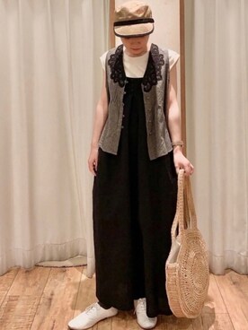 「リゾートスタイル」｜「アイテム（その他アウター）」を使った、はるさん（レディース・149cm）の春コーディネート