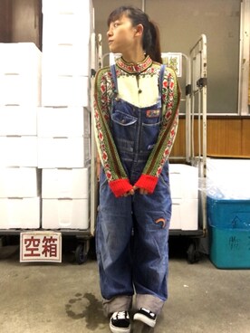 「HYSTERIC GLAMOUR（ヒステリックグラマー）のアイテム（サロペット/オーバーオール）」を使った、KEIさん（レディース・150cm）の冬コーディネート
