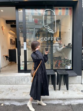 「coca（coca）（コカ）のアイテム（シャツワンピース）」を使った、しいちゃんさん（レディース・163cm）の春コーディネート