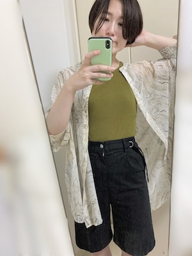 「マーブルシャツ」｜yukaさん（レディース・162cm）の秋コーディネート
