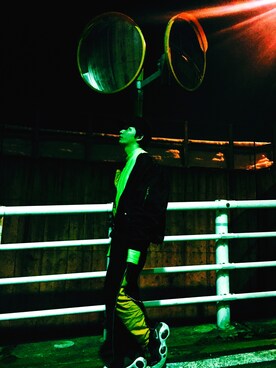 「M.Y.O.B（エム.ワイ.オー.ビー）のアイテム（スラックス）」を使った、たぴ   さん（メンズ・170cm）の冬コーディネート