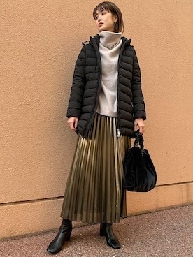 「シップス フォー ウィメン(SHIPS for women)」｜「アイテム（ダウンジャケット/コート）」を使った、本田さん（レディース・170cm）の秋コーディネート