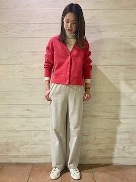 「リブニット」｜「アイテム（その他トップス）」を使った、本田さん（レディース・170cm）の冬コーディネート