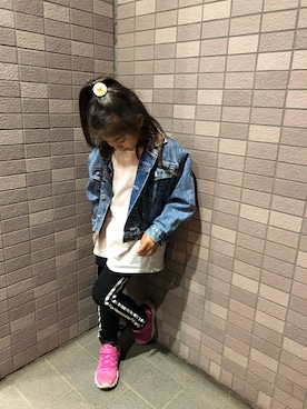 「キッズダンス」｜「アイテム（ジャケット/アウター）」を使った、なあちやんmamaさん（キッズ・120cm）の春コーディネート