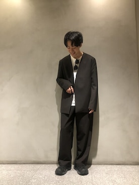 「ワイドスラックス」｜「アイテム（その他アウター）」を使った、Ryot@さん（メンズ・161cm）の秋コーディネート