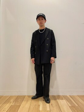 「SENSE OF PLACE by URBAN RESEARCH（センスオブプレイスバイアーバンリサーチ）のベーシックロゴシシュウキャップ（キャップ）」を使った、Ryot@さん（メンズ・159cm）の冬コーディネート