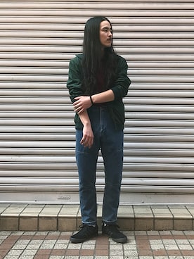 「アイテム（ポロシャツ）」を使った、ilkさん（メンズ・174cm）の春コーディネート