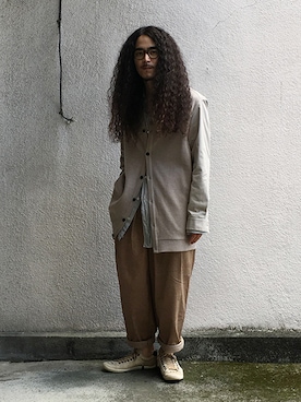 「アイテム（カーディガン/ボレロ）」を使った、ilkさん（メンズ・174cm）の夏コーディネート