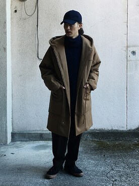 「アイテム（スラックス）」を使った、ilkさん（メンズ・174cm）の秋コーディネート