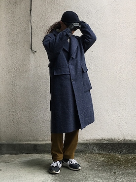 「アイテム（スラックス）」を使った、ilkさん（メンズ・174cm）の秋コーディネート