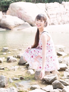 「アイテム（ドレス、ピンク系）」を使った、Josyさん（レディース・170cm）の春コーディネート