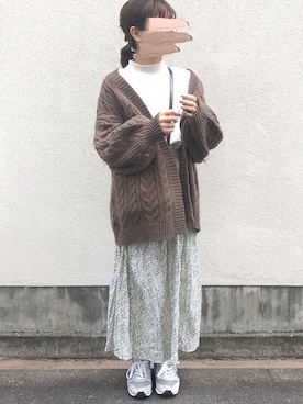 「chocomee（チョコミー）のアイテム（スカート）」を使った、あーちゃんさん（レディース・153cm）の春コーディネート