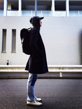 「MISSIONWORKSHOP（ミッションワークショップ）のアイテム」を使った、minimaljpさん（メンズ・173cm）の冬コーディネート