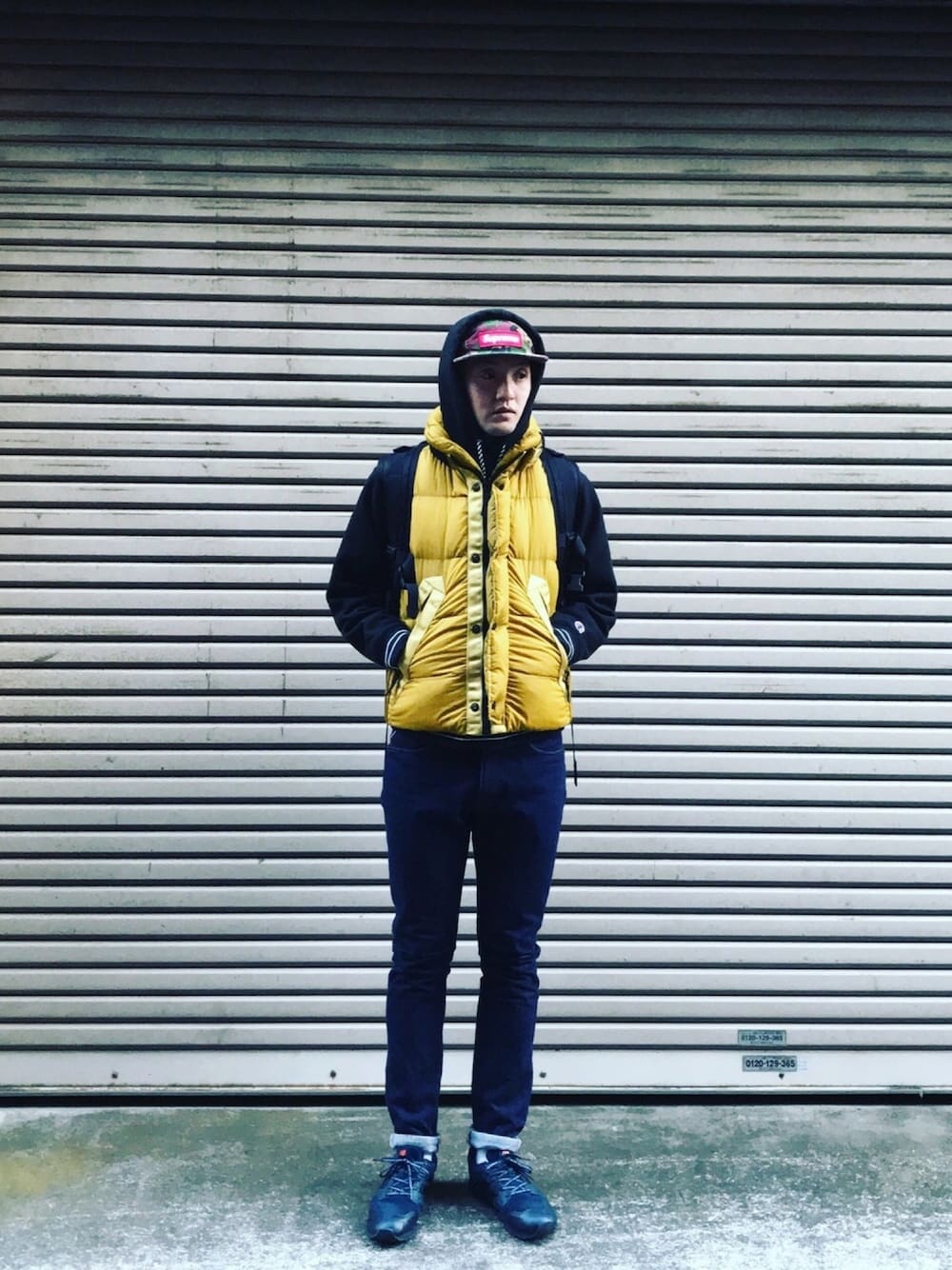 STONE ISLANDのダウンベスト（イエロー系）を使った人気