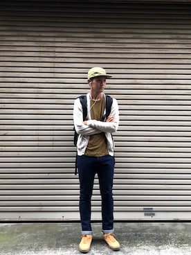 「smoothday（スムースデイ）のアイテム」を使った、minimaljpさん（メンズ・173cm）の夏コーディネート