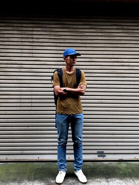 「smoothday（スムースデイ）のアイテム」を使った、minimaljpさん（メンズ・173cm）の夏コーディネート