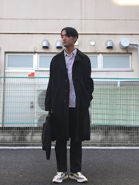 「BASISBROEK（バシスブルック）のアイテム（スラックス）」を使った、minimaljpさん（メンズ・173cm）の春コーディネート