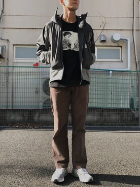 「and wander（アンドワンダー）のアイテム（ブルゾン）」を使った、minimaljpさん（メンズ・173cm）の冬コーディネート