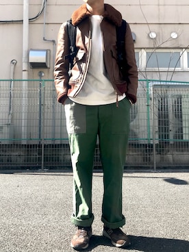 「Scye（サイ）のアイテム（ブルゾン）」を使った、minimaljpさん（メンズ・173cm）の冬コーディネート