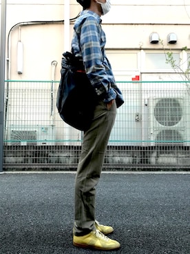 「SCYE BASICS（サイベーシックス）のアイテム（トップス）」を使った、minimaljpさん（メンズ・173cm）の春コーディネート