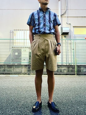 「SCYE BASICS（サイベーシックス）のアイテム（トップス）」を使った、minimaljpさん（メンズ・173cm）の秋コーディネート