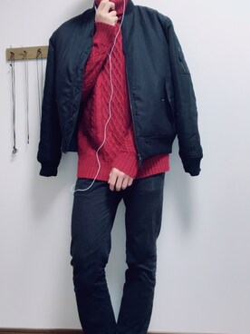 「SPADE（スペード）のアイテム（ジャケット/アウター）」を使った、やまこの子🐿さん（メンズ・180cm）の秋コーディネート
