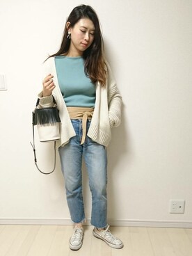 「CONVERSE（コンバース）のconverse（コンバース） ALL STAR OX（オールスターOX）（スニーカー）」を使った、むらっちさん（レディース・163cm）の春コーディネート