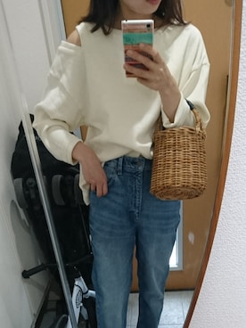 「ハイウエストストレートジーンズ」｜むらっちさん（レディース・163cm）の春コーディネート