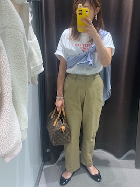 「THE SHINZONE（ザ　シンゾーン）のハイウエストチノパンツ（チノパンツ）」を使った、むらっちさん（レディース・163cm）の秋コーディネート