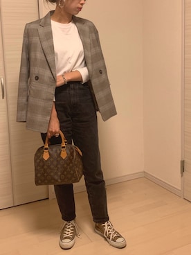 「preloved（プリラブド）のアイテム」を使った、むらっちさん（レディース・163cm）の秋コーディネート