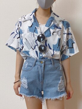 デニムパンツを使った 女子高生 の人気ファッションコーディネート 季節 6月 8月 Wear