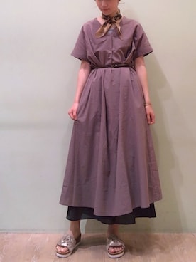 「スカーチョ」｜「アイテム（ワンピース/ドレス）」を使った、おのまいさん（レディース・160cm）の夏コーディネート
