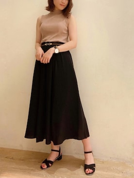 「earth music&ecology（アースミュージックアンドエコロジー）のアイテム（タンクトップ）」を使った、おのまいさん（レディース・159cm）の夏コーディネート