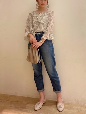 「メッシュパンプス」｜おのまいさん（レディース・159cm）の夏コーディネート