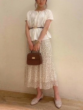 「メッシュパンプス」｜おのまいさん（レディース・159cm）の夏コーディネート